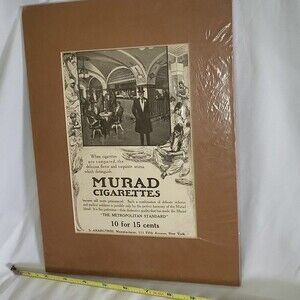 Murad Cigarettes Advertisement 1907 vintage paper tobacco framed ad